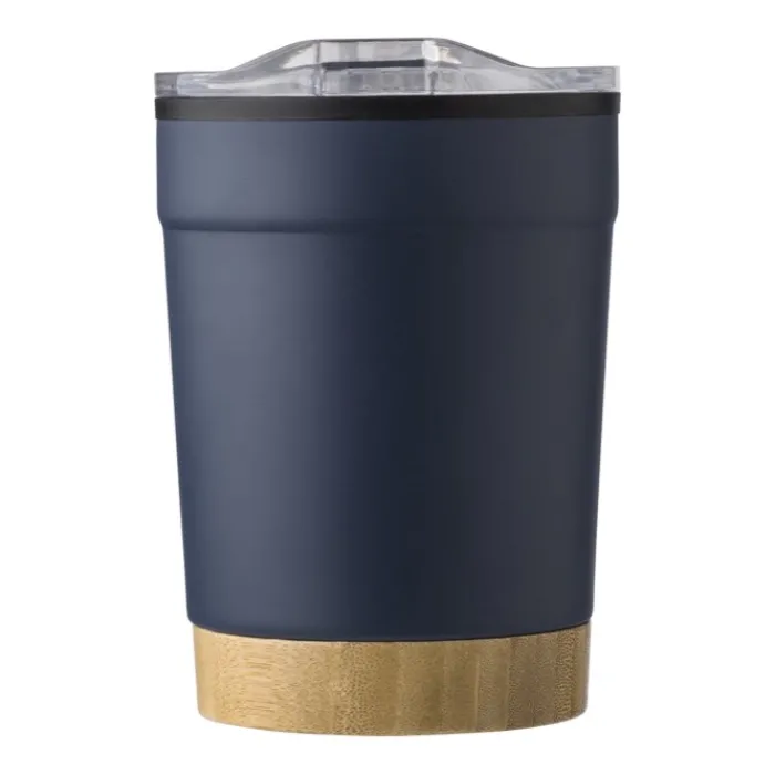 Gift Campaign Tazza termica da viaggio in acciaio inox con base in bambù 300 ml> Bicchieri Termici Personalizzati|Bicchieri Take Away