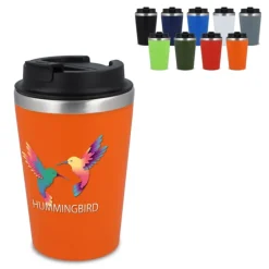 Gift Campaign Tazza termica in acciaio inox con tappo nero e bordo argentato 350ml></noscript> Bicchieri Termici Personalizzati