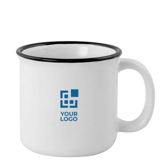 Gift Campaign Tazza vintage in ceramica con bordo nero nella parte superiore 280ml> Tazze Mug