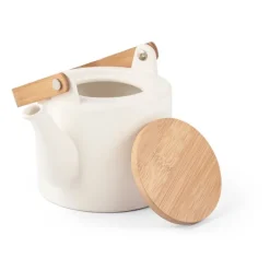 Gift Campaign Teiera con logo in ceramica coperchio manico in bambù 700ml Home></noscript> Tazzine Da Caffè E Tazze Tè
