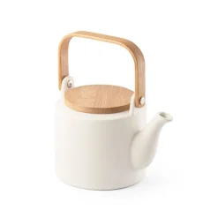 Gift Campaign Teiera con logo in ceramica coperchio manico in bambù 700ml Home></noscript> Tazzine Da Caffè E Tazze Tè
