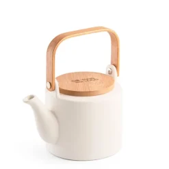Gift Campaign Teiera con logo in ceramica coperchio manico in bambù 700ml Home></noscript> Tazzine Da Caffè E Tazze Tè