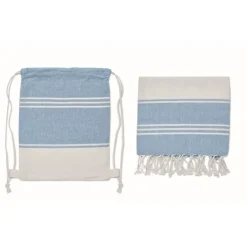 Gift Campaign Telo mare hammam in cotone e poliestere riciclato 180g/m² con zainetto><noscript><img width=