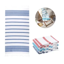 Gift Campaign Telo mare in cotone e poliestere a righe con frange 180 g/m2></noscript> Teli Mare|Asciugamani Personalizzati