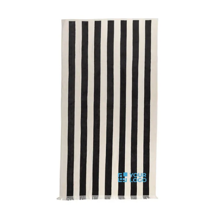 Gift Campaign Telo spiaggia pubblicitario a righe riciclato 180x100cm EcoComfort XL> Teli Mare|Asciugamani Personalizzati