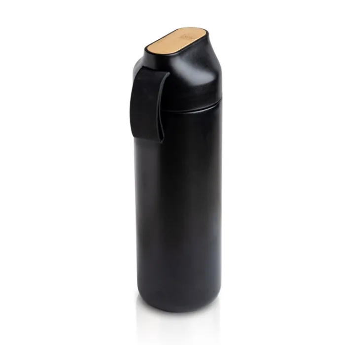 Gift Campaign Thermos in acciaio inox con manico e dettaglio in bambù 600 ml> Borracce Di Metallo
