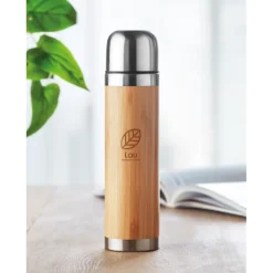 Gift Campaign Thermos personalizzati in acciaio con rivestimento in bambù 400ml><noscript><img width=