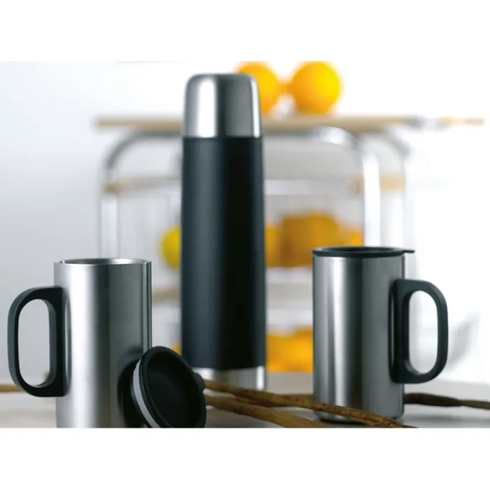 Gift Campaign Thermos pubblicitario con logo da 500ml con 2 tazze da 220ml Mug Set> Thermos Personalizzati