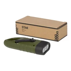 Gift Campaign Torcia a dinamo solare in plastica riciclata con moschettone con 3 LED></noscript> Torce