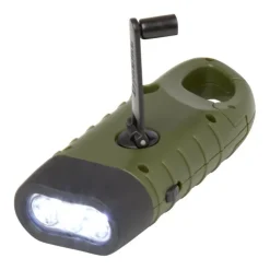Gift Campaign Torcia a dinamo solare in plastica riciclata con moschettone con 3 LED></noscript> Torce