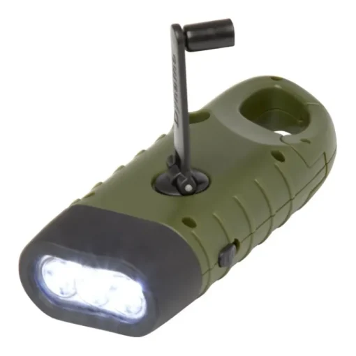 Gift Campaign Torcia a dinamo solare in plastica riciclata con moschettone con 3 LED> Torce