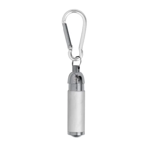 Gift Campaign Torcia in alluminio riciclato con 1 LED con moschettone colorato> Torce