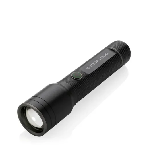 Gift Campaign Torcia in alluminio riciclato con 5 modalità di luce e portata di 800m> Torce