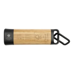 Gift Campaign Torcia in bambù e plastica riciclata con moschettone e 3 tipi di luce> Torce