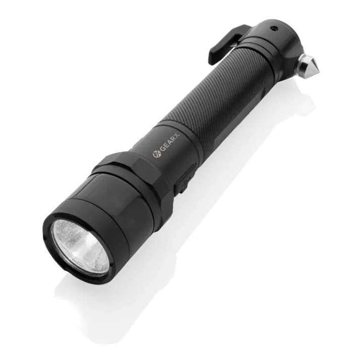 Gift Campaign Torcia per auto da 500 lm con taglia cinture e martelletto rompi vetri> Torce