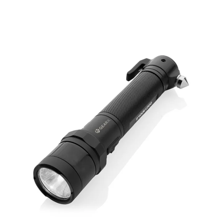 Gift Campaign Torcia per auto da 500 lm con taglia cinture e martelletto rompi vetri> Torce