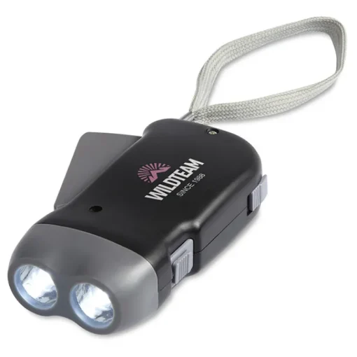 Gift Campaign Torcia personalizzata 2 LED in ABS dinamo con laccetto DynaLight> Torce