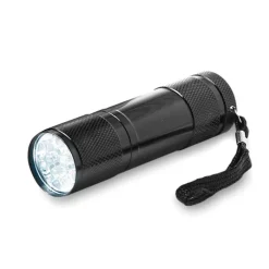 Gift Campaign Torcia personalizzata metallo 9 LED con laccetto e batterie LightBeam></noscript> Torce