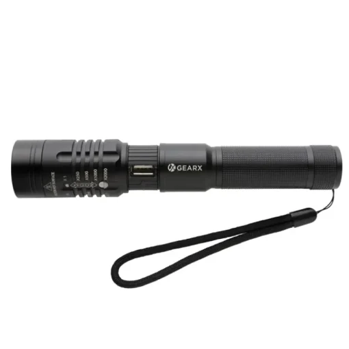 Gift Campaign Torcia promozionale 5 illuminazioni con SOS ricarca USB GearX> Gadget Per Auto|Torce