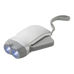 Gift Campaign Torcia tascabile a dinamo con pulsante e pile con 2 luci a LED></noscript> Torce