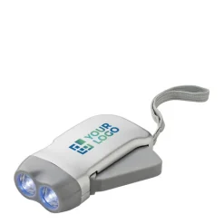Gift Campaign Torcia tascabile a dinamo con pulsante e pile con 2 luci a LED></noscript> Torce