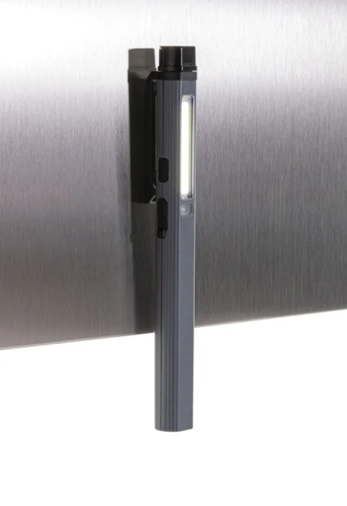 Gift Campaign Torcia tascabile a forma di penna con luce COB, LED e luce blu> Torce