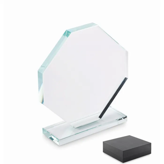 Gift Campaign Trofeo in vetro a forma di ottagono con base rettangolare coordinata> Medaglie E Trofei|Gadget Per Eventi Sportivi