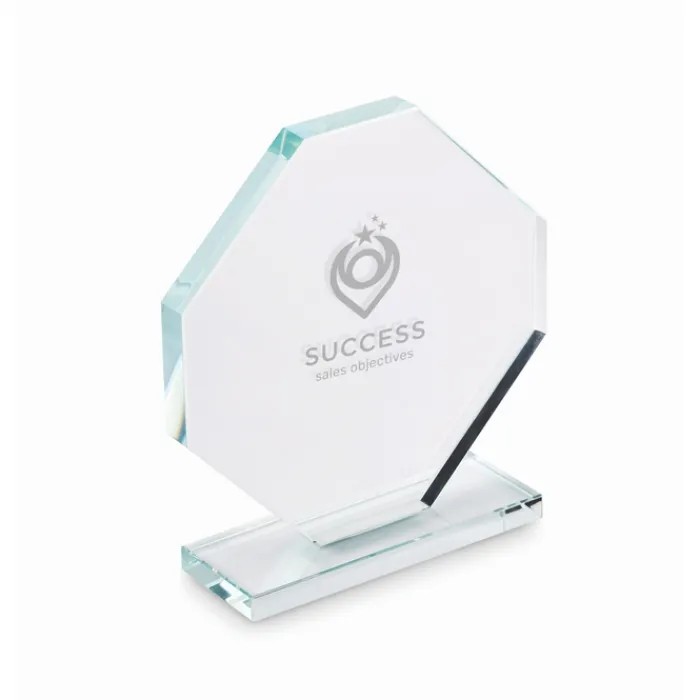 Gift Campaign Trofeo in vetro a forma di ottagono con base rettangolare coordinata> Medaglie E Trofei|Gadget Per Eventi Sportivi