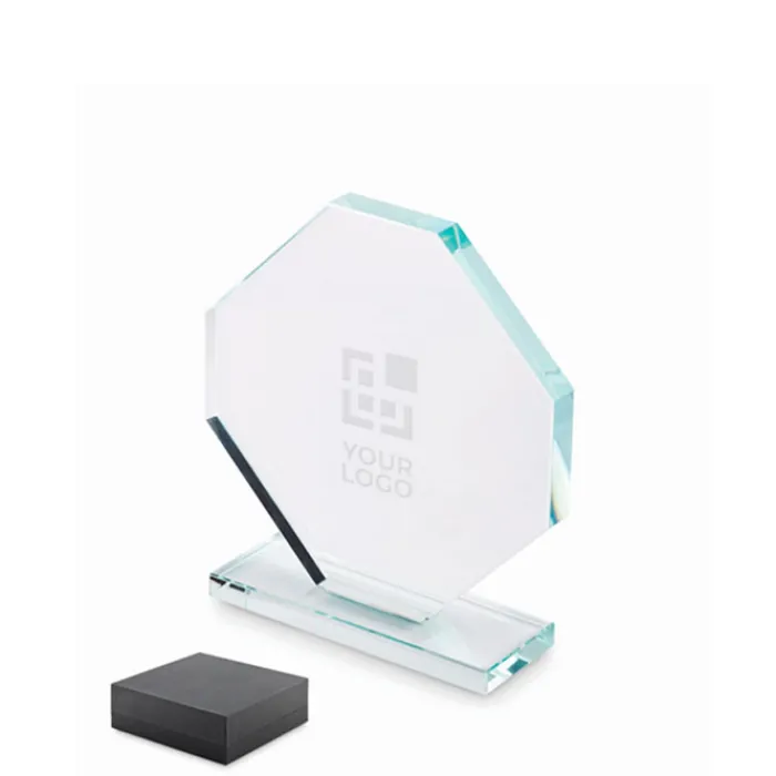 Gift Campaign Trofeo in vetro a forma di ottagono con base rettangolare coordinata> Medaglie E Trofei|Gadget Per Eventi Sportivi