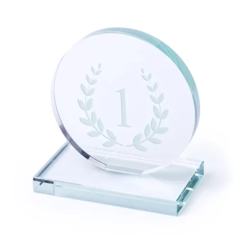 Gift Campaign Trofeo in vetro rotondo base quadrata in scatola regalo Round Winner> Medaglie E Trofei|Gadget Per Eventi Sportivi
