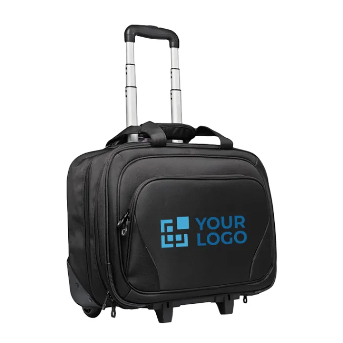 Gift Campaign Trolley personalizzati in poliestere con tasca per laptop 17'' Executive> Valigie E Trolley