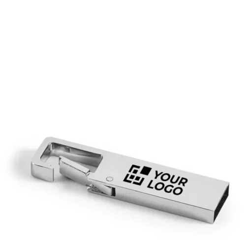 Gift Campaign USB personalizzate alluminio rettangolare e moschettone Metal Hook> Chiavette Usb Di Metallo