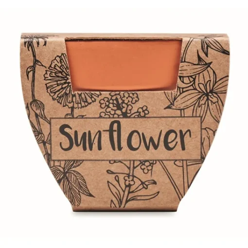 Gift Campaign Vasetti personalizzati di terracotta con terriccio e semi di Girasole> Vasetti Con Semi