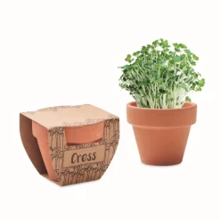 Gift Campaign Vasi con scritte personalizzate con semi di crescione e terriccio> Vasetti Con Semi