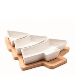 Gift Campaign Vassoio a forma di abete in bambù con 3 ciotoline Christmas Tree></noscript> Gadget Natalizi
