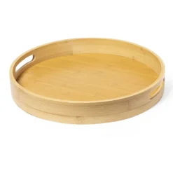 Gift Campaign Vassoio rotondo in bambù naturale con doppia impugnatura> Altri Utensili Da Cucina