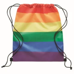Gift Campaign Zainetti a sacca con logo in RPET con colore arcobaleno Rainbow RPET></noscript> Sacche Personalizzate