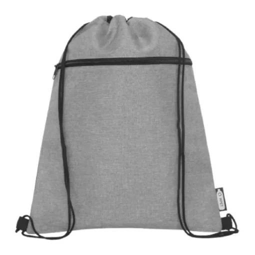 Gift Campaign Zainetto a sacca fronte mélange retro nero con taschino RPET Ultimate> Sacche Personalizzate