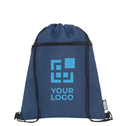 Gift Campaign Zainetto a sacca fronte mélange retro nero con taschino RPET Ultimate> Sacche Personalizzate