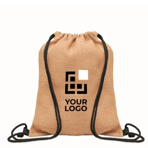 Gift Campaign Zainetto a sacca in iuta con cordini di cotone> Sacche Personalizzate|Borse In Juta