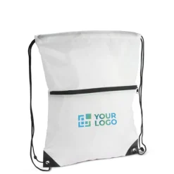 Gift Campaign Zainetto a sacca in rPET 210T con tasca frontale con cerniera></noscript> Sacche Personalizzate