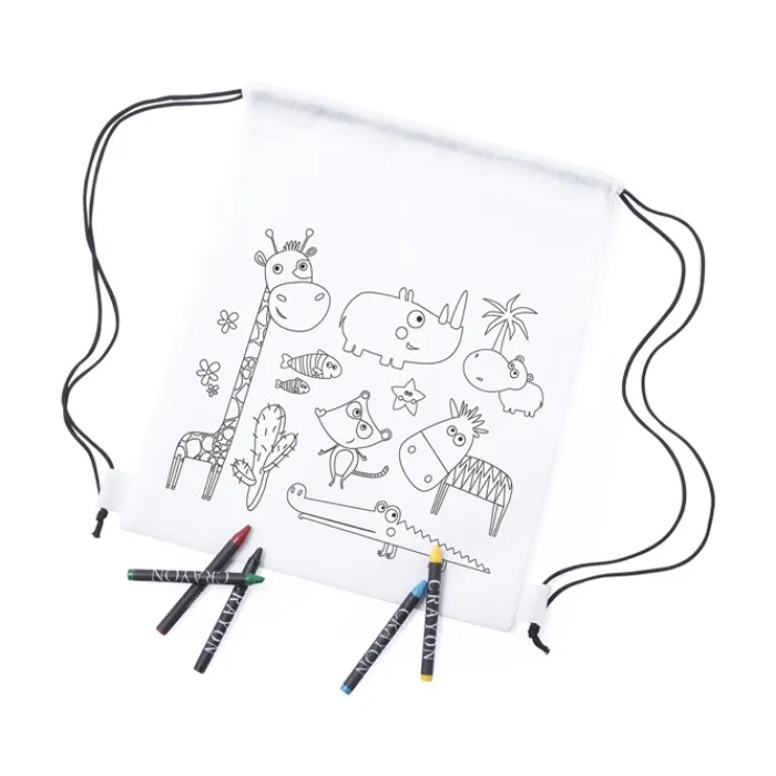 Gift Campaign Zainetto a sacca per bambini colorabile soggetti animali Safari (Kids)> Zaini Per Bambini