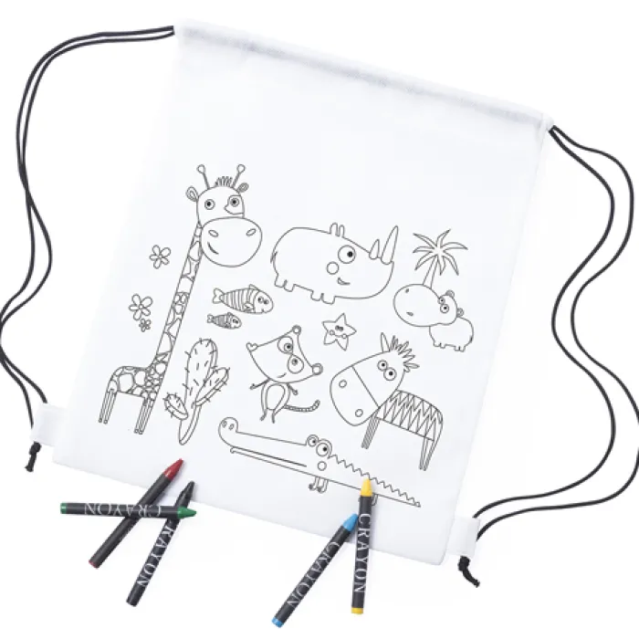 Gift Campaign Zainetto a sacca per bambini colorabile soggetti animali Safari (Kids)> Zaini Per Bambini