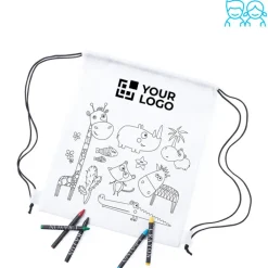 Gift Campaign Zainetto a sacca per bambini colorabile soggetti animali Safari (Kids)><noscript><img width=