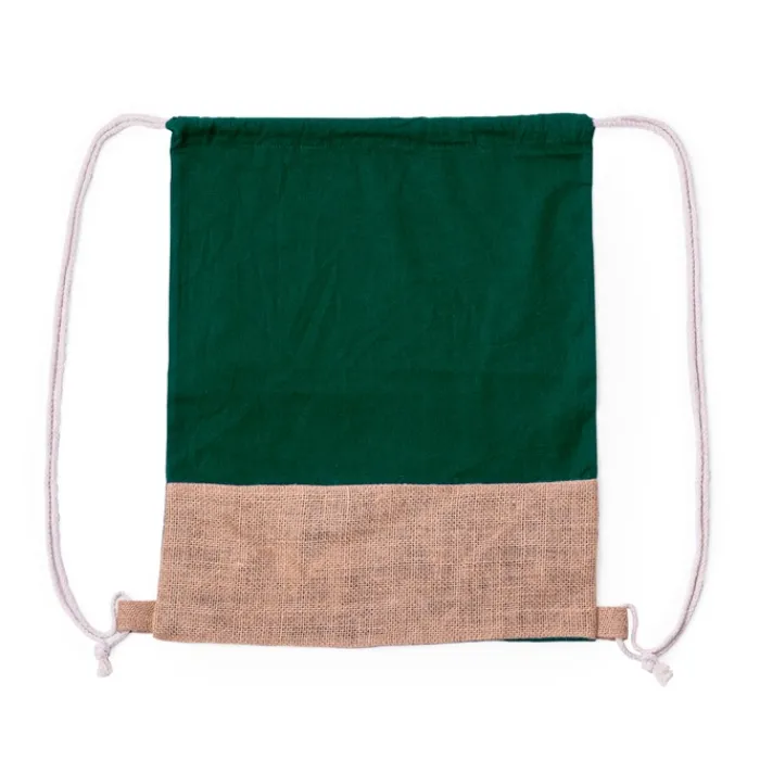 Gift Campaign Zainetto a sacco bicolore in 100% cotone con base in juta 120g/m2> Sacche Personalizzate