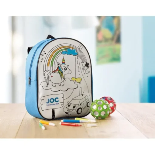 Gift Campaign Zainetto con logo per bambini colorabile con colori inclusi Color Time> Zaini Per Bambini