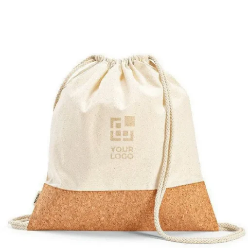 Gift Campaign Zainetto in cotone riciclato da 180 g/m2 ed rPET con base in sughero> Sacche Personalizzate