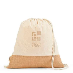 Gift Campaign Zainetto in cotone riciclato 180 g/m2 con base in iuta da 275 g/m2></noscript> Sacche Personalizzate