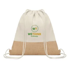 Gift Campaign Zainetto promozionale doppio materiale manici lunghi 160g/m² Natural></noscript> Sacche Personalizzate