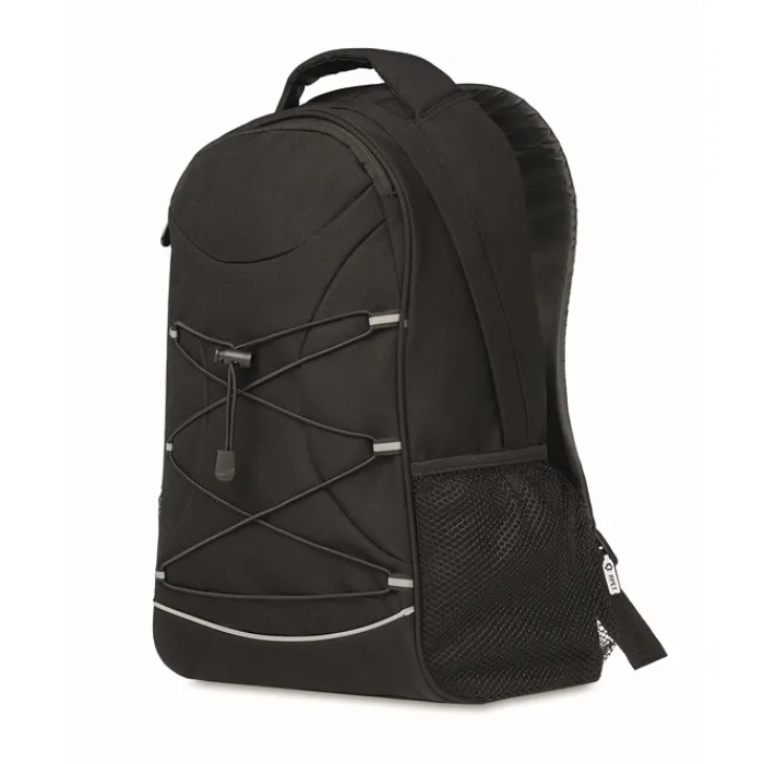 Gift Campaign Zaino cordini in tinta e dettagli riflettenti con tasche a rete RPET> Zaini Sportivi